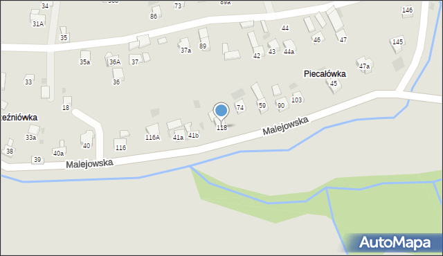 Jordanów, Malejowska, 118, mapa Jordanów