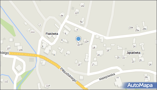 Jordanów, Malejowska, 12, mapa Jordanów