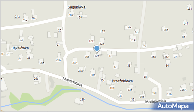 Jordanów, Malejowska, 126, mapa Jordanów