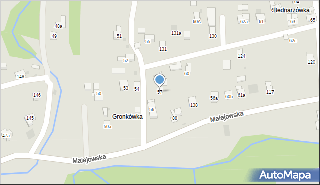 Jordanów, Malejowska, 57, mapa Jordanów