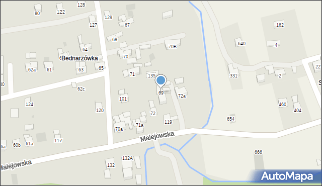 Jordanów, Malejowska, 69, mapa Jordanów