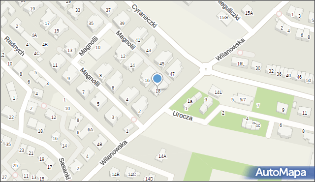 Józefosław, Magnolii, 18, mapa Józefosław