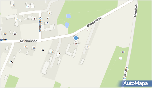 Józefów, Mazowiecka, 15, mapa Józefów