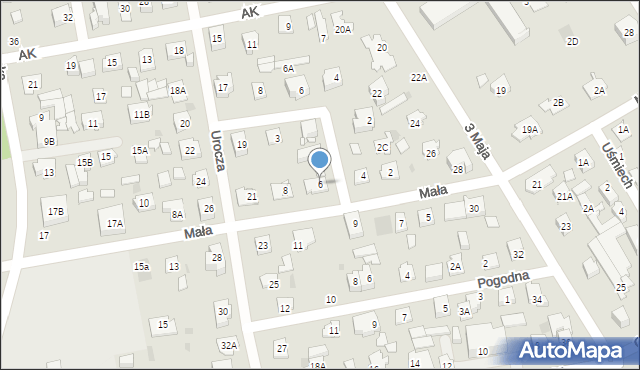 Józefów, Mała, 6, mapa Józefów