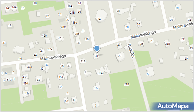 Józefów, Malinowskiego, ks., 31, mapa Józefów