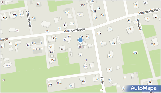 Józefów, Malinowskiego, ks., 35A, mapa Józefów