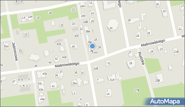 Józefów, Malinowskiego, ks., 38a, mapa Józefów