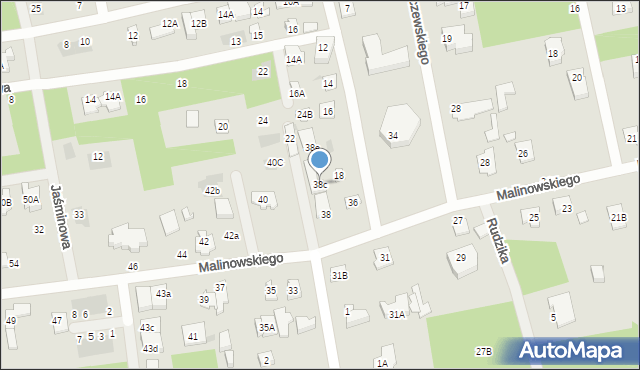 Józefów, Malinowskiego, ks., 38c, mapa Józefów