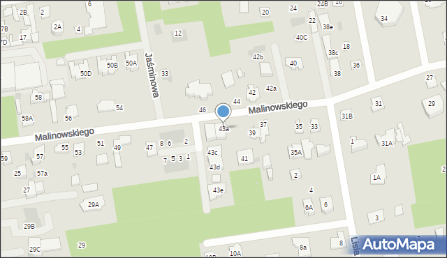 Józefów, Malinowskiego, ks., 43a, mapa Józefów