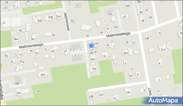 Józefów, Malinowskiego, ks., 43c, mapa Józefów