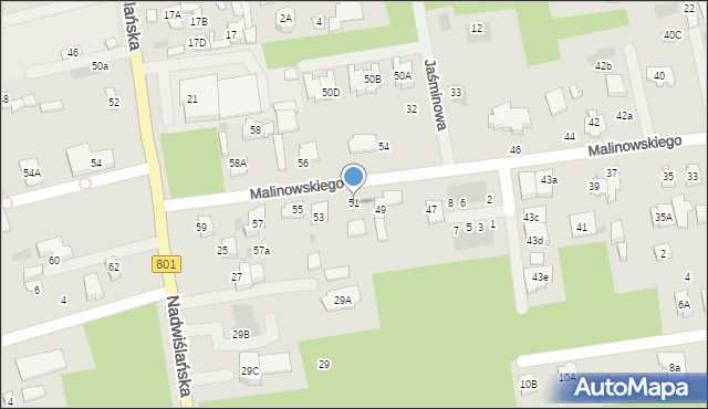 Józefów, Malinowskiego, ks., 51, mapa Józefów