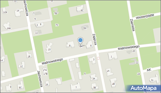 Józefów, Malinowskiego, ks., 8a, mapa Józefów