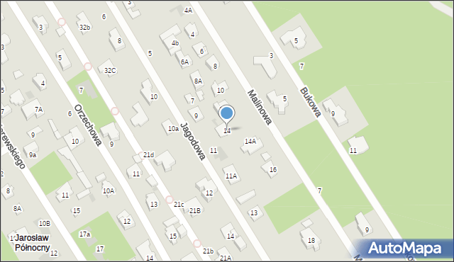 Józefów, Malinowa, 14, mapa Józefów