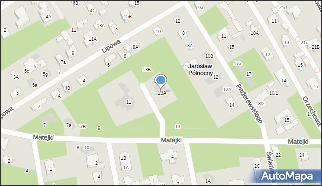 Józefów, Matejki Jana, 13A, mapa Józefów