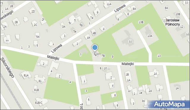 Józefów, Matejki Jana, 7a, mapa Józefów
