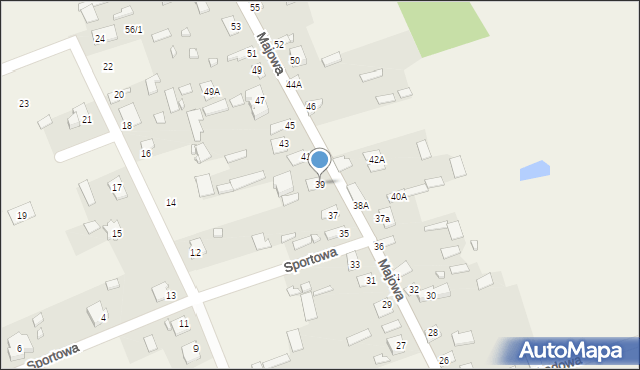 Juchnowiec Dolny, Majowa, 39, mapa Juchnowiec Dolny