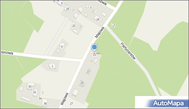 Kąck, Majowa, 21, mapa Kąck