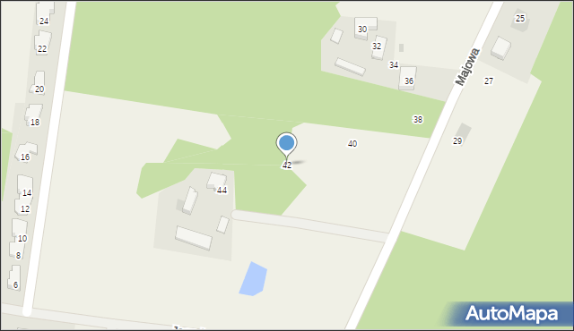 Kąck, Majowa, 42, mapa Kąck