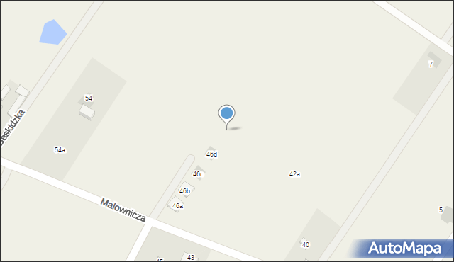 Kąck, Malownicza, 46e, mapa Kąck