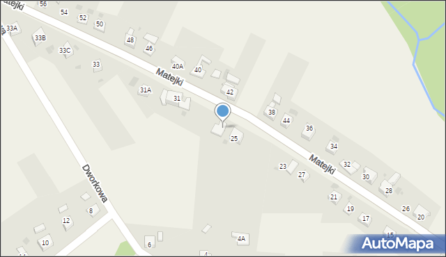 Kaczyce, Matejki Jana, 25a, mapa Kaczyce