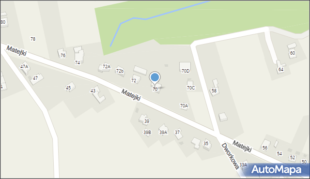Kaczyce, Matejki Jana, 70, mapa Kaczyce