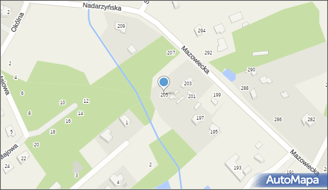Kady, Mazowiecka, 205, mapa Kady