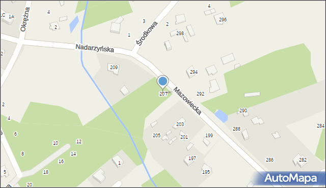 Kady, Mazowiecka, 207, mapa Kady