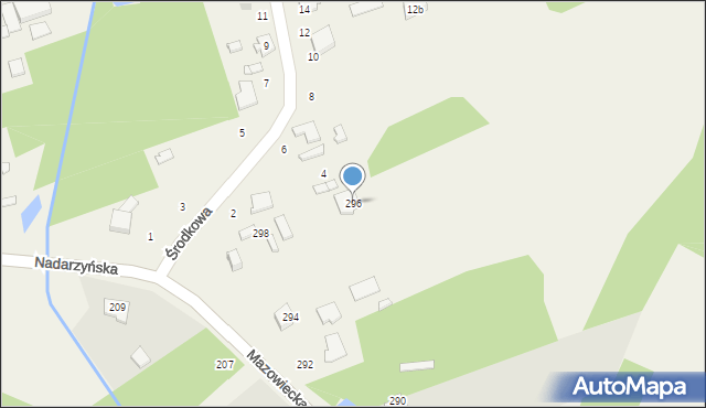 Kady, Mazowiecka, 296, mapa Kady