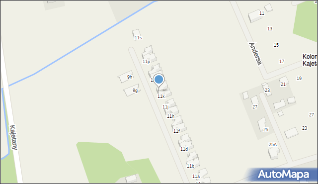 Kajetany, Mahoniowa, 11l, mapa Kajetany