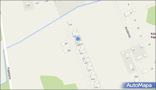 Kajetany, Mahoniowa, 11m, mapa Kajetany