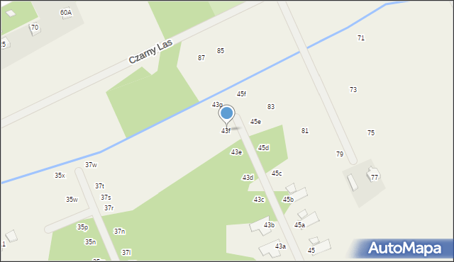 Kajetany, Mahoniowa, 43f, mapa Kajetany