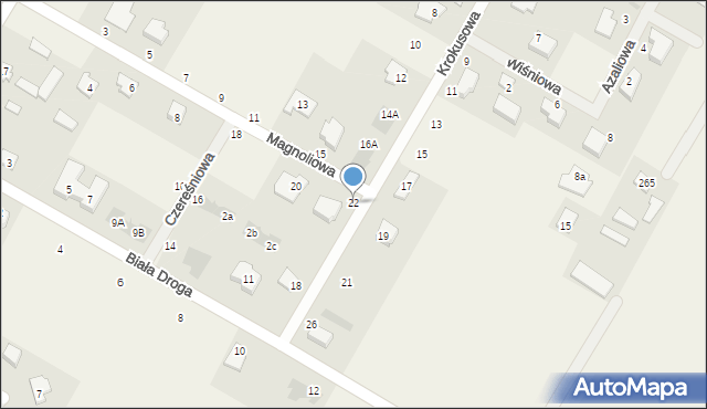 Kalinówka, Magnoliowa, 22, mapa Kalinówka