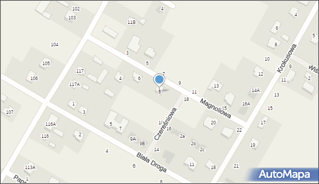 Kalinówka, Magnoliowa, 8, mapa Kalinówka