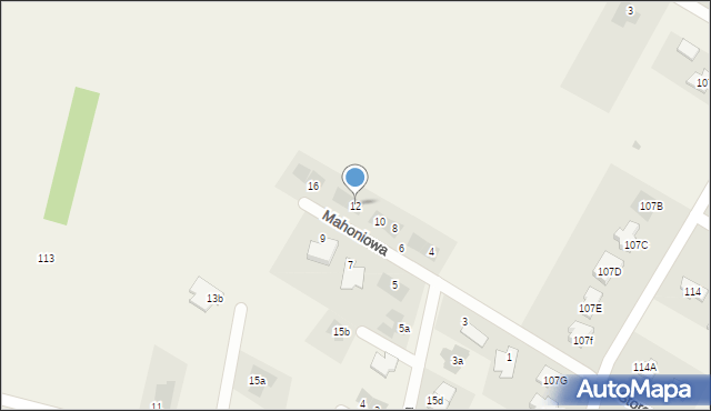Kalinówka, Mahoniowa, 12, mapa Kalinówka