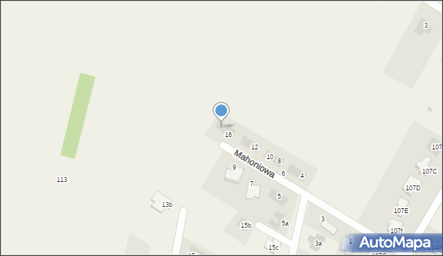 Kalinówka, Mahoniowa, 18, mapa Kalinówka