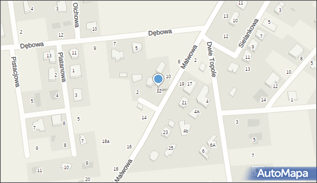 Kalinówka, Malwowa, 12, mapa Kalinówka