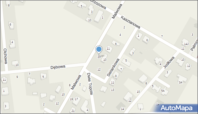 Kalinówka, Malwowa, 13, mapa Kalinówka