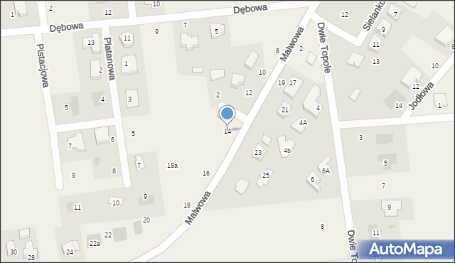 Kalinówka, Malwowa, 14, mapa Kalinówka