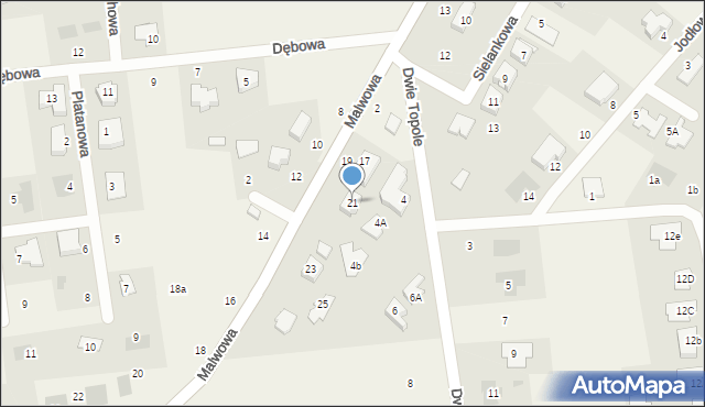 Kalinówka, Malwowa, 21, mapa Kalinówka