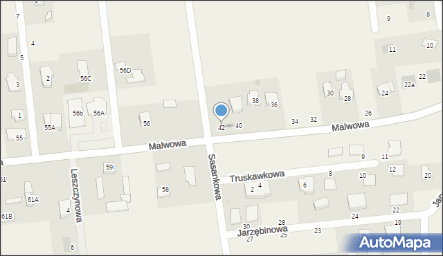 Kalinówka, Malwowa, 42, mapa Kalinówka
