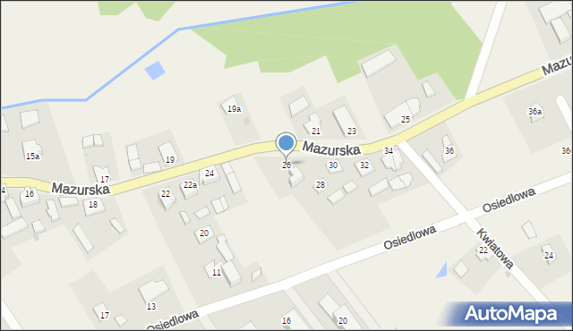 Kalinowo, Mazurska, 26, mapa Kalinowo