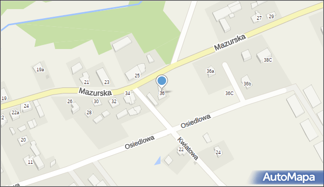 Kalinowo, Mazurska, 36, mapa Kalinowo