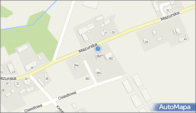 Kalinowo, Mazurska, 36d, mapa Kalinowo