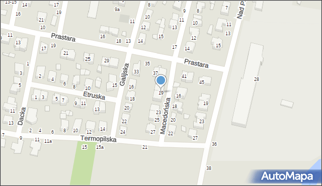 Kalisz, Macedońska, 19, mapa Kalisza