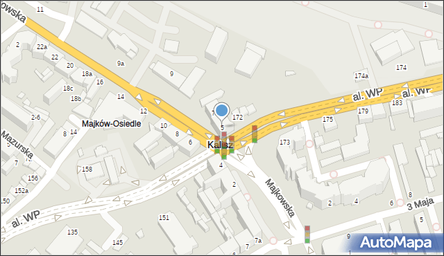 Kalisz, Majkowska, 5, mapa Kalisza