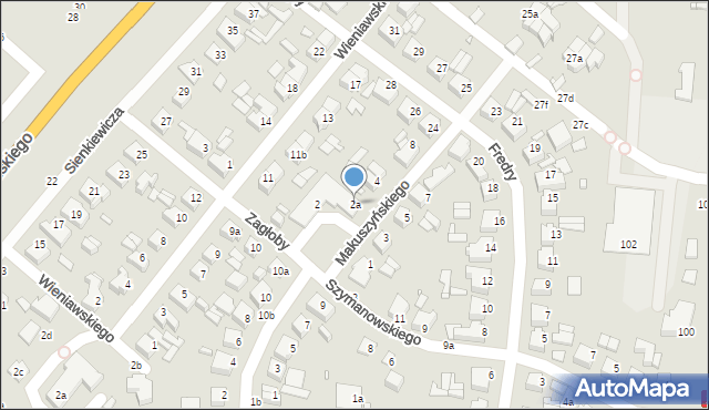 Kalisz, Makuszyńskiego Kornela, 2a, mapa Kalisza