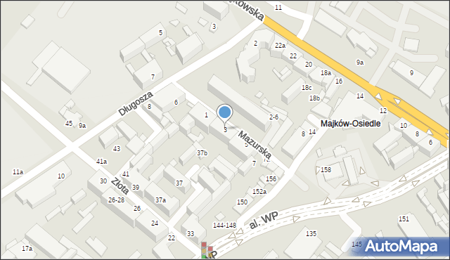 Kalisz, Mazurska, 3, mapa Kalisza