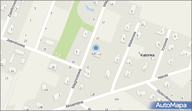 Kalonka, Magnoliowa, 8, mapa Kalonka