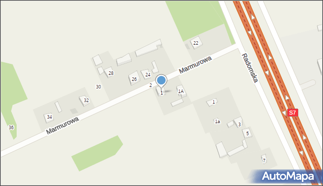 Kamień, Marmurowa, 1, mapa Kamień