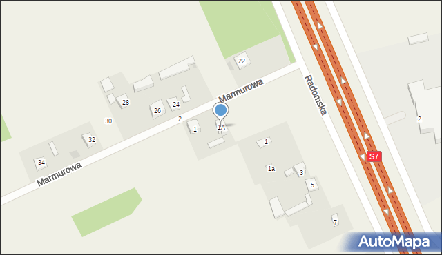 Kamień, Marmurowa, 1A, mapa Kamień